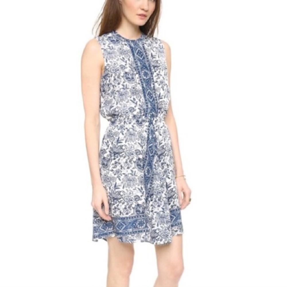 Madewell blue & white paisley pattern dress
